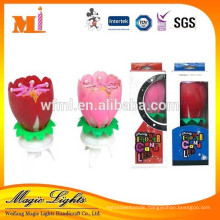 Rotating Happy Birthday Lotus Flower Music Candle